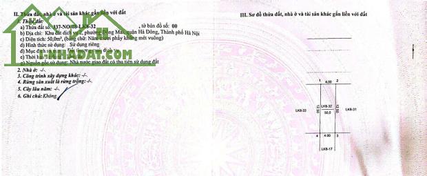 Bán đất DV Đồng Mai khu 2 No 08, gần khu sinh thái, DT 50m2 MT4M, đẹp ko tì vết giá hơn 7t - 1