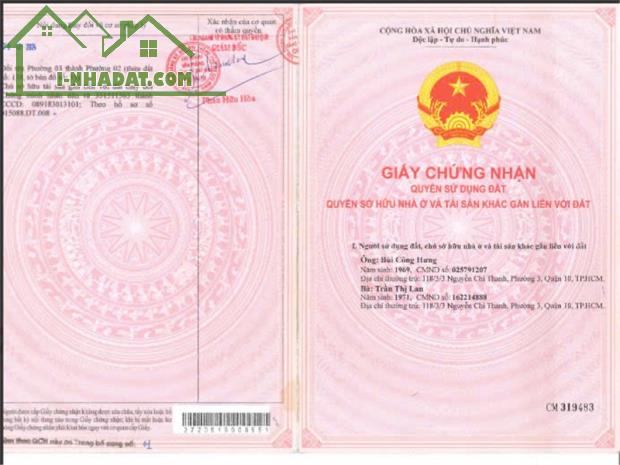 Ngân hàng BIDV thanh lý tài sản tại địa chỉ 118/3/3 đường Nguyễn Chí Thanh, Phường 02, Q - 1