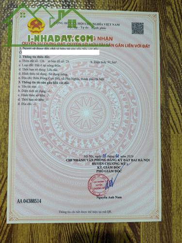 91,3m2 full thổ cư cách ql6 khoảng 700m giá tốt tại chương mỹ - 3
