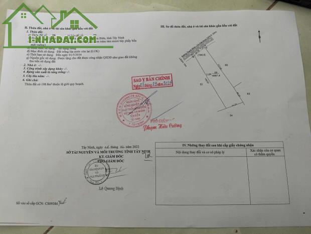 ht Cần bán nhanh 2,5 tỷ đất tại Thạnh Lộc Tân Biên tỉnh Tây Ninh