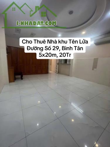 Cho thuê nhà MTkD Đường Số 29, khu Tên Lửa, 5x20m, 3.5 Tấm, 20 triệu
