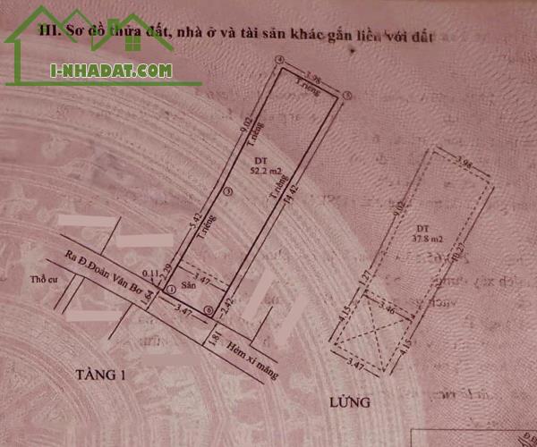 BÁN NHÀ QUẬN 4 GIÁ TỐT. 61M2. 3.5MX17M. 2 TẦNG. HẺM THÔNG. SỔ HOÀN CÔNG ĐẦY ĐỦ