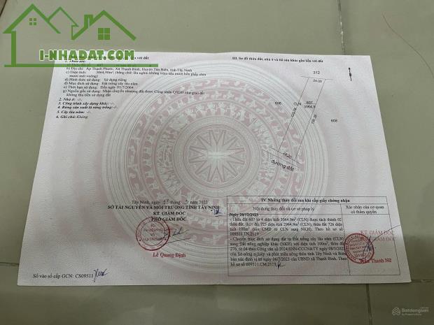 BÁN GẤP ĐẤT CHÍNH CHỦ GIÁ NGỘP TRẢ NỢ & XUỐNG SÀI GÒN Xã Thạnh Bình, Huyện Tân Biên, Tây - 1
