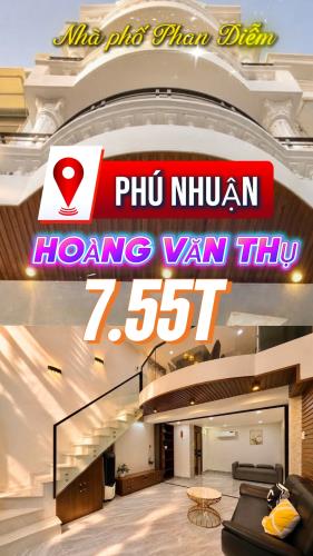 NGAY NGÃ TƯ PHÚ NHUẬN, GẦN MẶT TIỀN HOÀNG VĂN THỤ 36M2, NGANG 4M, 5 TẦNG, 3PN, CHỈ 7.55 TỶ