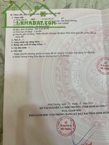 CHÍNH CHỦ CẦN BÁN LÔ ĐẤT VỊ TRÍ ĐẸP ĐỐI DIỆN SIÊU THỊ GO! UYÊN HƯNG . - 1