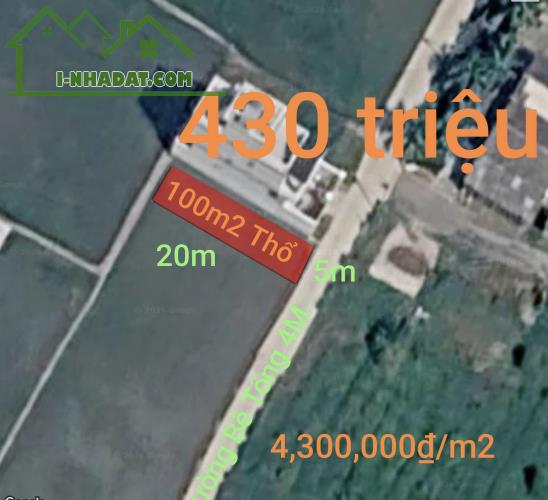 Bán lô đất thổ đường bê tông 4m giá 430 triệu