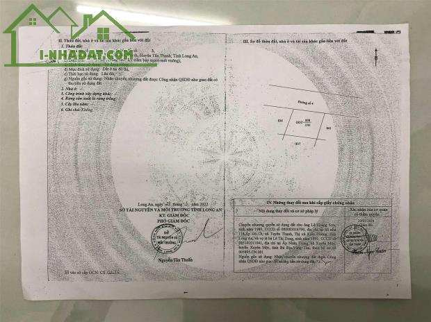 ĐẦU TƯ SINH LỜI- CHÍNH CHỦ BÁN GẤP 2 LÔ ĐẤT ĐẸP 1587m2-ODT- 11,5 Tỷ Tại Tân Thạnh, Long An