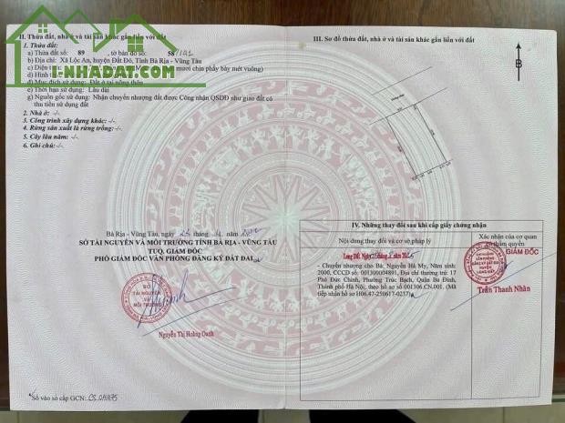 Chủ gởi bán căn nhà 1ty660 khu dân cư ven biển Lộc An.