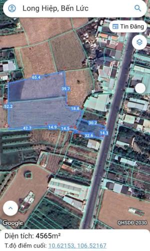Bán đất lúa mặt tiền tỉnh lộ 833B xã Long Hiệp , Bến Lức dt 4530m2 giá 18 tỷ