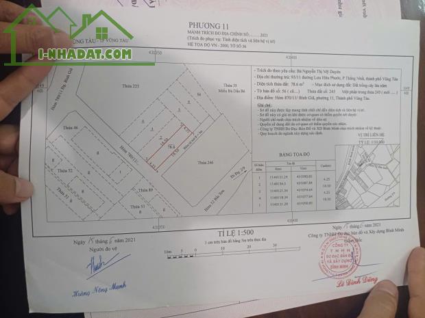 HOT!!! CHÍNH CHỦ CẦN BÁN GẤP LÔ ĐẤT ĐẸP VŨNG TÀU - GIÁ CHỈ 1,3 TỶ - 3