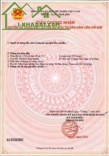 CHUYỂN NHƯỢNG ĐẤT KCN Bàu Bàng Mở Rộng – Bình Dương (cũ) – TP.HCM