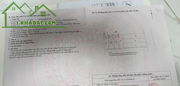 BÁN NHÀ 3 TẦNG NGÕ NGÔ XUÂN QUẢNG – TRÂU QUỲ, GIA LÂM, HÀ NỘI - 1