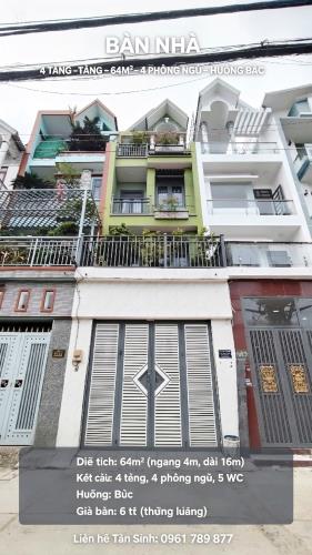 NHÀ 4 TẦNG SỔ HỒNG RIÊNG CHÍNH CHỦ - HẺM XE HƠI - BÌNH HƯNG HÒA, BÌNH TÂN - CHỈ 6 TỶ
