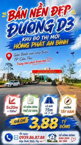 🏡 Bán Nền Đường D21- Lộ giới 19m – Khu Đô Thị Mới Hồng Phát Gần 📍Bệnh viện Ung Bướu