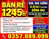 1245m2 BÁN KHO, NHÀ XƯỞNG XÃ HỐ NAI 3 (P.HỐ NAI MỚI) ĐỒNG NAI, GẦN NHÀ MÁY NƯỚC THIỆN TÂN